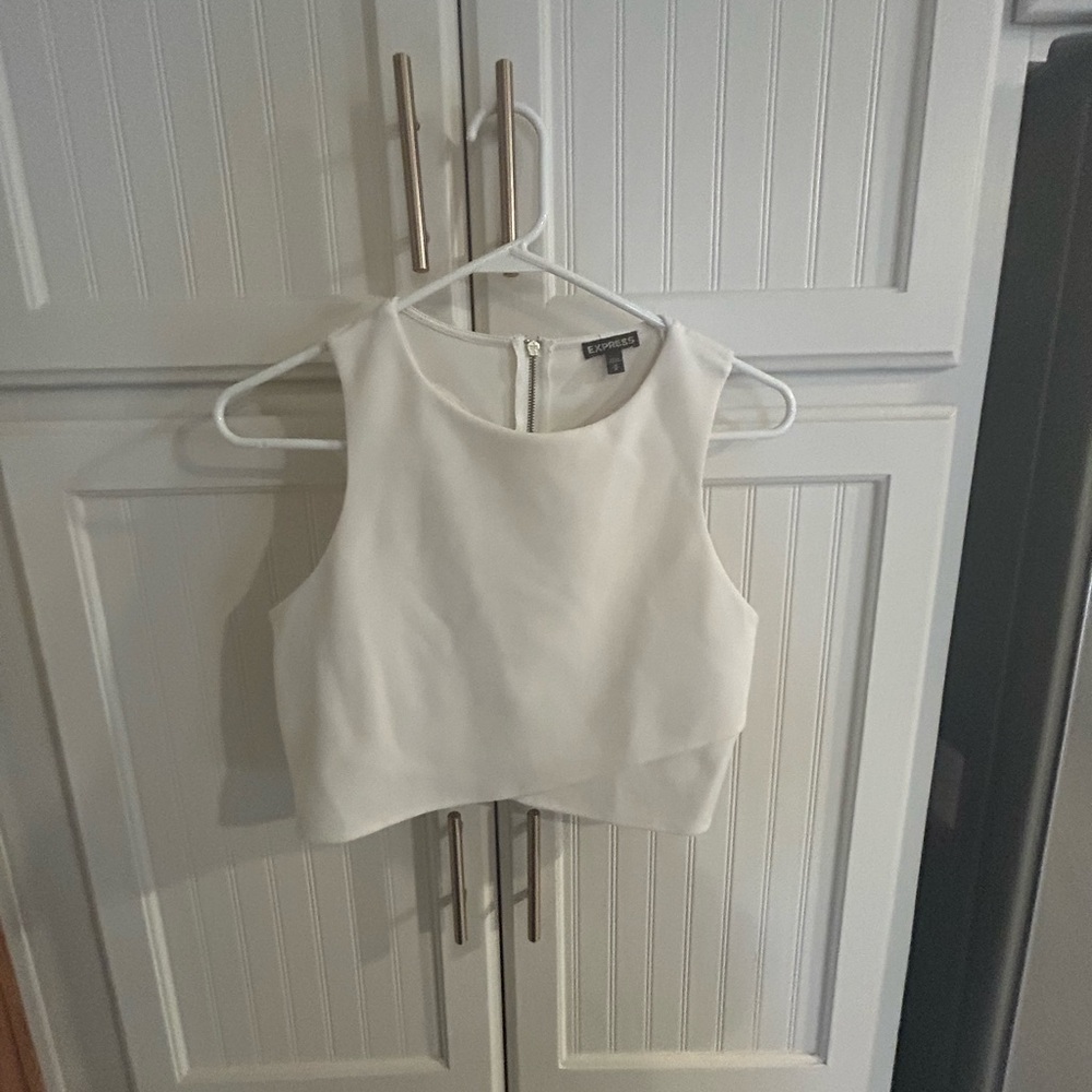 Express White Crop Top